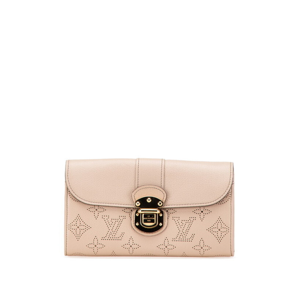 Louis Vuitton Mahina Portefeuille Wallet Iris Long Beige Leather